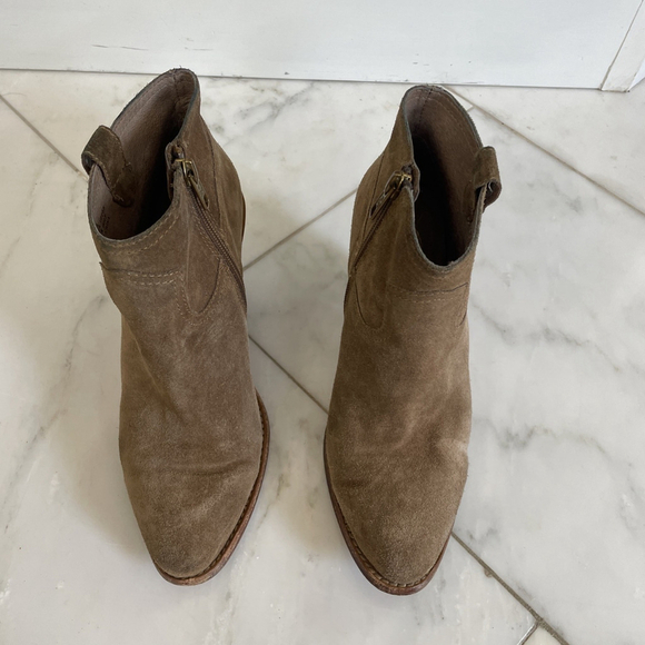 Ash Women’s Ivana Tan Suede Leather Stack Heel Zipper Ankle Boot Euro 38 US 7.5 - Picture 3 of 14